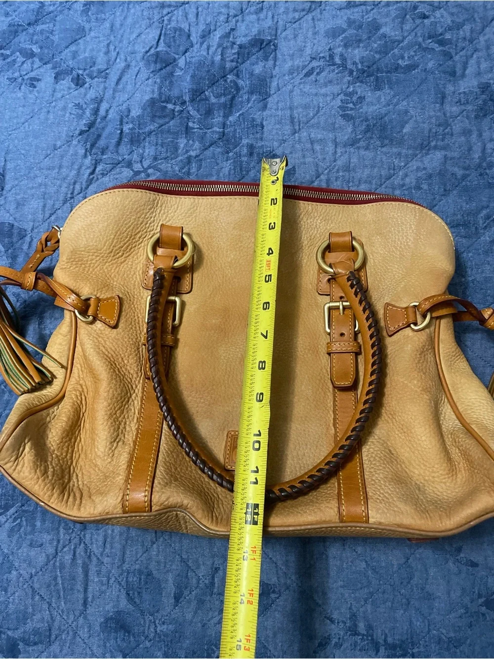 Dooney & Bourke Tan Pebbled Leather Shoulder Bag - Picture 9 of 10